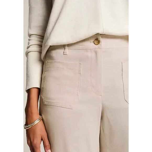 J.Jill Women’s Linen-Stretch Patch-Pocket Crops, New Size Medium. - Picture 4 of 6